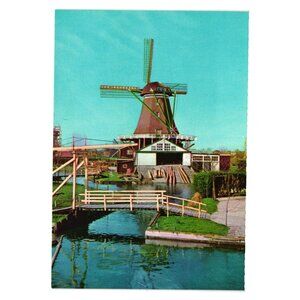 Dutch Windmill Postcard Holland Molenland Vintage Scenic Souvenir Unused Tourism